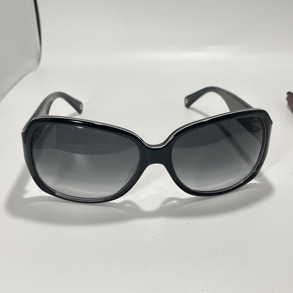 Coach Sunglasses Tasha S846 Black 58-16-125 With White Case & Cleaning Cloth - Picture 2 of 12
